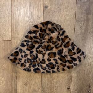 Lovers + Friends Animal Print Faux Fur Bucket Hat
